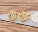 Boucles d'oreilles pendantes pour femmes avec lettre 25