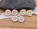 Boucles d'oreilles pendantes pour femmes avec lettre 30