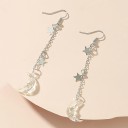 Boucles d'oreilles pendantes pour femmes avec lune 5