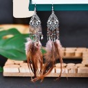 Boucles d'oreilles pendantes pour femmes avec plumes G642 4
