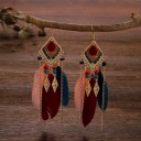 Boucles d'oreilles pendantes pour femmes avec plumes G890 2