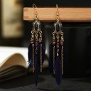 Boucles d'oreilles pendantes pour femmes avec plumes G902 4