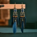 Boucles d'oreilles pendantes pour femmes avec plumes G902 5