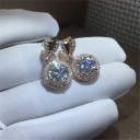 Boucles d'oreilles pendantes pour femmes avec zircon 1