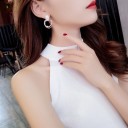 Boucles d'oreilles pendantes pour femmes avec zircons G221 8