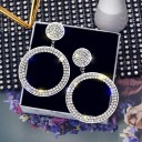 Boucles d'oreilles pendantes pour femmes en forme de cercles R108 3