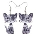 Boucles d'oreilles pendantes pour femmes en forme de chat 5