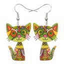 Boucles d'oreilles pendantes pour femmes en forme de chat 6