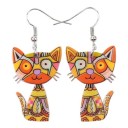 Boucles d'oreilles pendantes pour femmes en forme de chat 8
