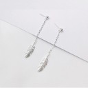 Boucles d'oreilles pendantes pour femmes en forme de plume 3