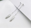 Boucles d'oreilles pendantes pour femmes en forme de plume 5