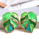 Boucles d'oreilles pendantes pour femmes feuilles G1075 3