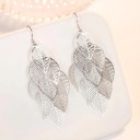 Boucles d'oreilles pendantes pour femmes feuilles G434 4
