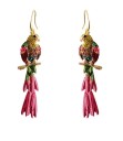 Boucles d'oreilles pendantes pour femmes perroquets 7