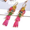 Boucles d'oreilles pendantes pour femmes perroquets 6