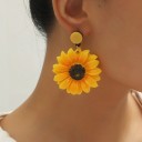 Boucles d'oreilles pendantes pour femmes tournesol 2