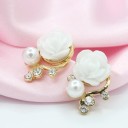 Boucles d'oreilles pendantes roses pour femmes 2