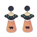 Boucles d'oreilles pendantes UFO pour femmes 2
