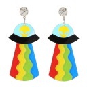 Boucles d'oreilles pendantes UFO pour femmes 5