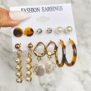 Boucles d'oreilles pour femmes 6 paires G1085 16