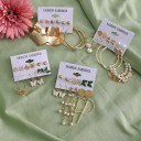 Boucles d'oreilles pour femmes 6 paires G1085 2
