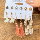 Boucles d'oreilles pour femmes 6 paires G1323 2