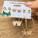 Boucles d'oreilles pour femmes 6 paires G1323 4