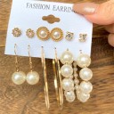 Boucles d'oreilles pour femmes 6 paires G1323 9