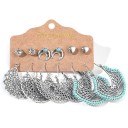 Boucles d'oreilles pour femmes 6 paires G1398 32