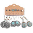 Boucles d'oreilles pour femmes 6 paires G1398 36
