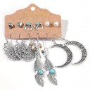 Boucles d'oreilles pour femmes 6 paires G1398 6