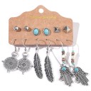 Boucles d'oreilles pour femmes 6 paires G1398 7