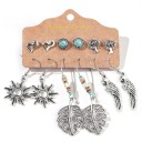 Boucles d'oreilles pour femmes 6 paires G1398 9