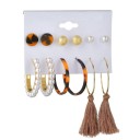 Boucles d'oreilles pour femmes 6 paires H854 9