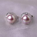 Boucles d'oreilles pour femmes avec perle et pierres 11