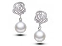 Boucles d'oreilles pour femmes avec perles et zircon 15