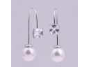 Boucles d'oreilles pour femmes avec perles et zircon 8