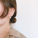 Boucles d'oreilles pour femmes avec zircons et perle 2