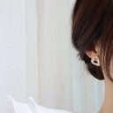 Boucles d'oreilles pour femmes en cercle irrégulier 2
