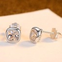 Boucles d'oreilles pour femmes en forme de carré avec cristal 4