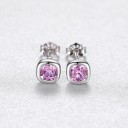 Boucles d'oreilles pour femmes en forme de carré avec cristal 9