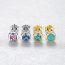 Boucles d'oreilles pour femmes en forme de carré avec cristal 1