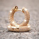 Boucles d'oreilles pour femmes en forme de cerceau avec des zircons 6