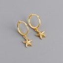 Boucles d'oreilles pour femmes en forme de cerceau avec étoile de mer 5