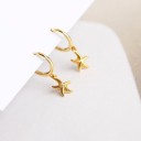 Boucles d'oreilles pour femmes en forme de cerceau avec étoile de mer 4