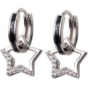 Boucles d'oreilles pour femmes en forme de cerceau avec étoile R108 1