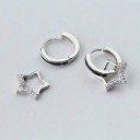 Boucles d'oreilles pour femmes en forme de cerceau avec étoile R108 3