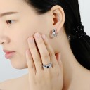 Boucles d'oreilles pour femmes en forme de cerceau avec pierres 2