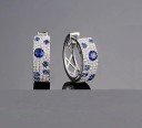 Boucles d'oreilles pour femmes en forme de cerceau avec pierres 3