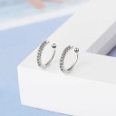 Boucles d'oreilles pour femmes en forme de cercle avec des zirconiums C1058 2